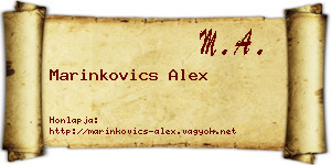 Marinkovics Alex névjegykártya